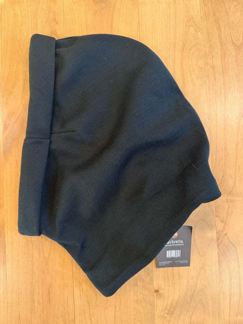 Hairbrella Rain Scarf Waterproof Satin-Lined Black NEW